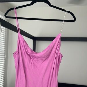 Vibrant Pink Fitted Sleeveless Dress